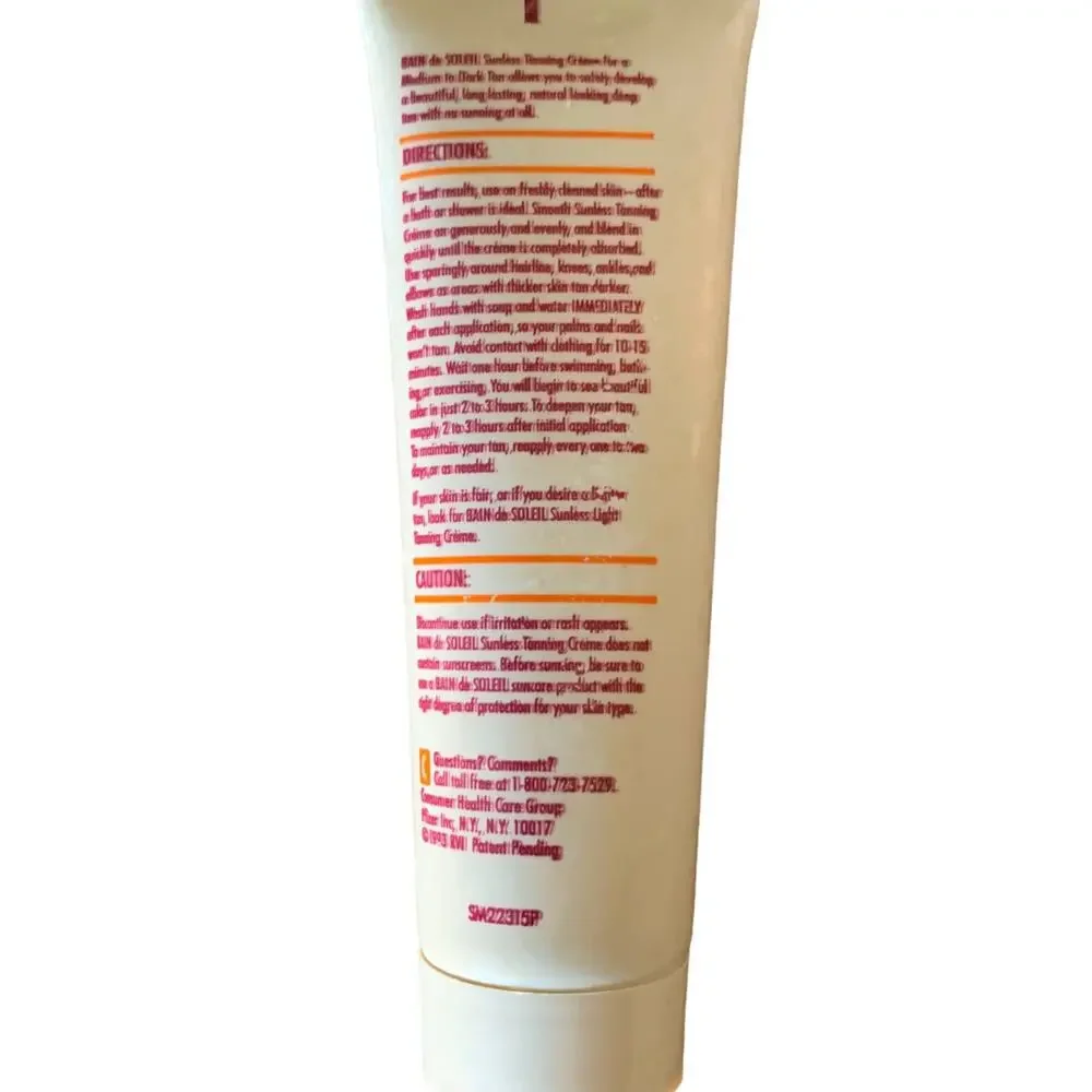 Vintage Bain de Soleil Sunless Dark‎ Tanning Creme 3.12 oz.